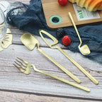 JASHII Honey Jam Spoon, Stainless Steel Mini Coffee Spoon, Teaspoon, 6-piece (Matte Gold)