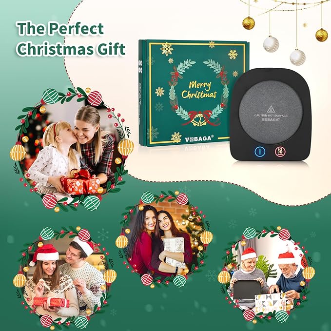 VOBAGA Coffee Warmer & Mug Warmer for Home Office Home Desk Use, Coffee Cup Warmer with 3 Temperature Settings for Coffee Tea Cocoa with Auto Shut Off After 4 Hours, Coffee Gifts