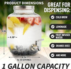 Zulay Kitchen 1 Gallon Cold Brew Coffee Maker - Large Iced Tea & Cold Brew Pitcher with Extra-Thick Glass & Stainless Steel Infuser - Cold Brew Coffee Maker with Airtight Lid & Spout (Silver)