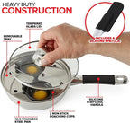 Nonstick Egg Poacher Pan, 2 Poached Egg Cups, Easy Poached Egg Cooker Stainless Steel, Perfect Eggs Benedict Maker, Egg Poaching Pan, PFOA-Free Silicone Spatula - Modern Innovations