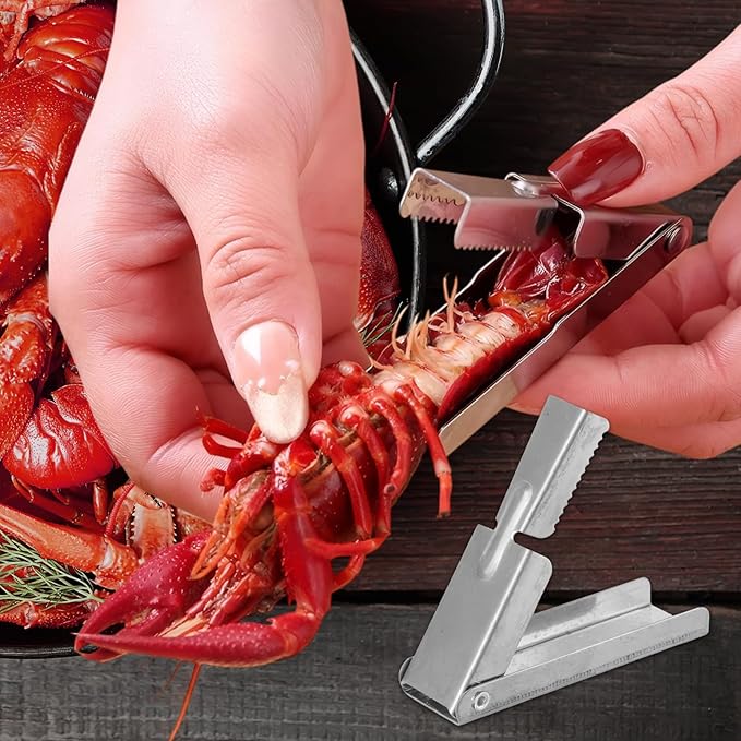 4 Pcs Crawfish Peeler Tool, Stainless Steel Crawfish Tail Remover Tool, Easy to Remove Shrimp Shells, Free Your Hands, Suitable for Family Gatherings, Restaurants.