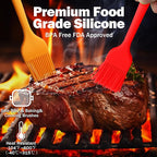 Silicone Basting Pastry Brushes, 5 Pack Heat Resistant Cooking Brush for Oil Butter Sauce, Food Brush for BBQ Grill Barbeque Kitchen Baking Cooking