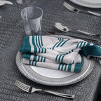 Urban Villa Kitchen Towels 100% Cotton Pack of 6, Highly Absorbent Quick Drying Super Soft Premium Dish Towels for Kitchen with Hanging Loop Hand & Tea Towels - 20x30 Inch, (Teal & White, Striped)