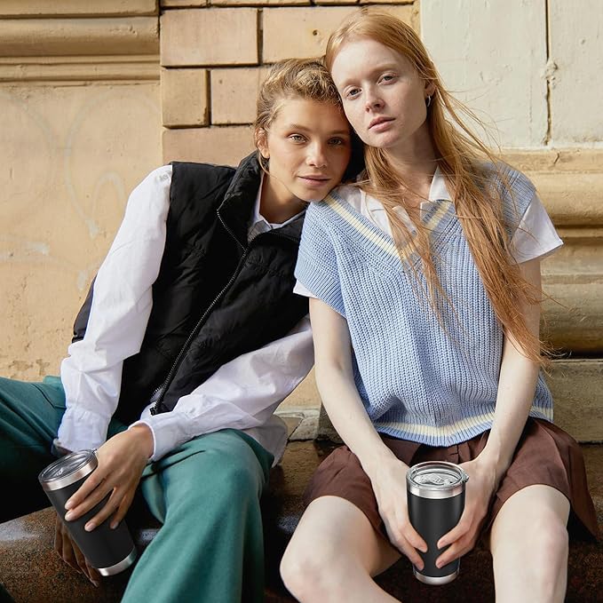 20 oz Tumbler with Lid Stainless Steel Insulated Tumblers Bulk Double Wall Vacuum Cups Powder Coated Travel Mug Keep Drinks Cold and Hot, Mix, 12 Pack