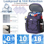 Backpack Coolers Insulated Leak Proof 30 Cans, Soft Sided Insulated Cooler Bags Ice Chest Backpack for Beach Travel Camping, with Reusable Ice Packs