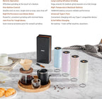 Portable Electric Coffee Grinder, Rechargeable Handheld Grinder with Stainless Steel Conical Burr, Adjustable Grind Settings, for Espresso, Moka, Pour Over, French Press, Cold Brew, Blushy