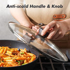 SENSARTE Nonstick Frying Pan Skillet with Lid 9.5Inch Non Stick Omelette Pans, Healthy Kitchen Cooking Chef's Pan with Cover, Free of Intentionally Added PFOA/PFOS, Induction Compatible, Black