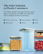 Caraway 2.5qt Glass Airtight Food Storage Container with Lid – Non-Toxic, BPA-Free Kitchen Storage Container – Stackable, Space-Saving Airtight Container for Dry Goods and More - Perracotta