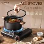 CAROTE Nonstick Soup Pot With Lid, 4.8Qt Non Stick StockPot Large Cooking Pot with Lid, Titanium - containing Soup Pot, Induction Compatible, PFOA/PFOS Free