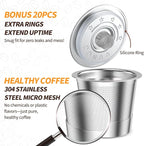 6 Pack K Cup Reusable Coffee Pods for Keurg: Stainless Steel Refillable K Cup - Reusable Coffee Filter for Keurg 1.0 Coffee Maker, Permanent, Eco-Friendly, BPA-Free
