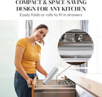 Large Stone Drying Mat for Kitchen Counter, Ultra-Absorbent & Quick Drying, Foldable Diatomaceous Earth Dish Drying Mat, Durable & Non-slip Stone Dish Drying Mat for Dishes & Utensils, 24"×16"