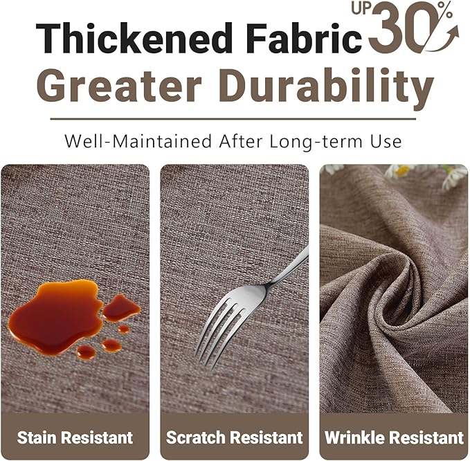 Laolitou Square Table Cloth Linen Waterproof Textured Coffee Tablecloth, Washable Wrinkle Free Spill Proof Fabric Tablecloths for Dining Table Farmhouse Kitchen Holiday, 60x60 Inch