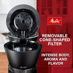 Melitta Vision 12-Cup Drip Coffee Maker, Automatic and Programmable, 96oz Capacity with 5-Pack Coffee Filters | Black