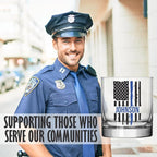 Blue Ridge Mountain Gifts - Thin Blue Line Whiskey Glass - Personalized Law Enforcement Glass, Police Officer Appreciation, Back the Blue, Police Academy Gift, First Responders Custom Glassware