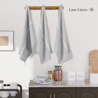 LANE LINEN 100% Cotton Kitchen Towels Set - 6 Pack Kitchen Dish Towels, Soft & Durable Size 14"x25", Good for Polishing Silverware, Cleaning Ceramic Countertops, Machine Washable - Grey Chambray