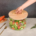 Large Salad Bowl, 155 oz Trifle Bowl Glass with Sealed Lid,Large Glass Food Storage Versatile Serving Bowl for Laying Ice Cream,Cake,Cupcake,Salad,Fruit,Baking,Dessert and Party Diy, Microwave Safe