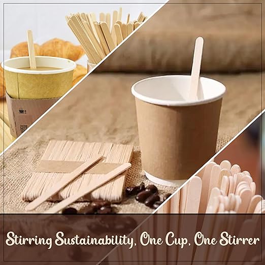 Perfect Stix 5.5 Inch Wooden Round Coffee Stirrers. 5.5 inch in Length and 1.2mil in Thickness. Pack of 1000 Count.