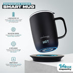 PRO 14 oz. Self-Heating Coffee Mug – 4-Hour Battery Life, Adjustable Temperature Control, LCD Display, One-Touch Adjustment, Magnetic Slider Lid – Keep Your Coffee Hot for Hours!