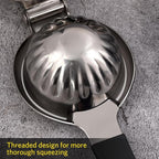 Lemon Squeezer, Sopito Stainless Steel Citrus Squeezer with Mesh Strainer Heavy Duty Lemon Press with Large Metal Bowl for Seedless Juicing, Non-Slip Grip Design Manual Juicer