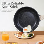 Pots and Pans Set Non Stick, 13Pcs Kitchen Cookware Sets, Granite Stone Induction Cookware Non Stick Cooking Set w/Frying Pans, Saucepans, Sauté Pan (PFOA Free), Black