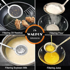 Walfos Fat Skimmer Spoon, 304 Stainless Steel Fat skimmer For Cooking, Fine Mesh Strainer, Food Strainer Fit For Separation Of The Floating Foam, Fat, Grease - Set of 2 Sise
