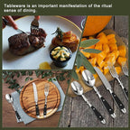 Retro 20-Piece Silverware Set, Stainless Steel Cutlery Set, Vintage Flatware Set with Black Bakelite Handle, Dishwasher Safe| Service for 4