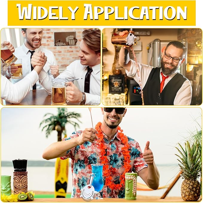 16 Pack Cocktail Strainer 4 Prong Stainless Steel Bar Bartender Strainer 6 Inches Silver Bar Drink Tool for Bartenders and Mixologists