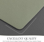 MOSAYT Vinyl Placemats Set of 4, Heat Resistant Place Mats 100% Waterproof Washable & Wipeable Faux Leather Reversible Table Mats for Kitchen Dining Party Outdoor, 12" x 17", Light Grey/Sage Green