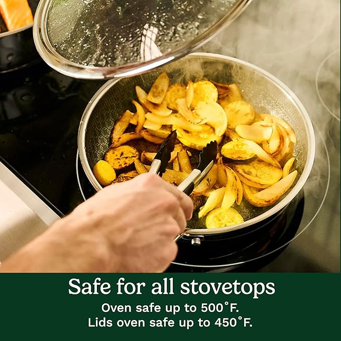 Cuisinart FusionPlus Nonstick Stainless Steel Cookware, 10-Inch Skillet with PFAS-Free PURELYSEAR Ceramic Technology, Scratch Proof, Cool Grip Handles, Dishwasher Safe, FPS22-24