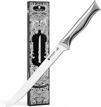 BRODARK Boning Knife - 7" Deboning Knife for Meat Cutting - High Carbon Stainless Steel, One Piece Design Fillet Knives - NSF Certified, Shark Series