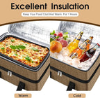 Double Insulated Casserole Carrier, Portable Casserole Carrier for Hot or Cold Food Lunch Tote Warmer or Cooler Bag, Lasagna Lunch Bag for Potluck Parties- Fits 9" x 13" Baking Dish-Coffee