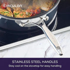 Circulon C1 Series Clad Stainless Steel with ScratchDefense Technology Cookware Nonstick Induction Saute Pan with Lid and Helper Handle, Metal Utensil Safe, 5 Quart - Polished Stainless Steel
