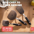 DI ORO Spatulas for Kitchen Use - Forever Warranty - 600°F Heat-Resistant Silicone - Turner Spatula Set for Cooking - BPA Free Wide Pancake Spatulas - Egg Flippers for Nonstick Cookware Safe (3pc)