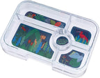 Yumbox Tapas Leakproof Bento Lunch Box: 4.2 Cups Larger 5-Compartment Design in Antibes Blue with Jungle tray - For Adults and Bigger Kids.