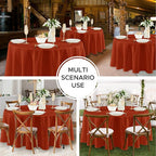 Fitable 8 Pack Round Tablecloths: Stain Resistant Wrinkle Free Circle Table Clothes, Washable Reusable Polyester Table Covers for Wedding Party Birthday Banquet Reception(Rust, 84 Inch)