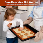 RENOOK Silicone Baking Mats, 3PACK Reusable Non-stick Baking Mats for Cookies, Easy Clean & Non-Slip Food Grade, 16.5’’ x 11.6’’ Baking Sheets for Cookies, Bread and Pastry, Baking Supplies for Oven