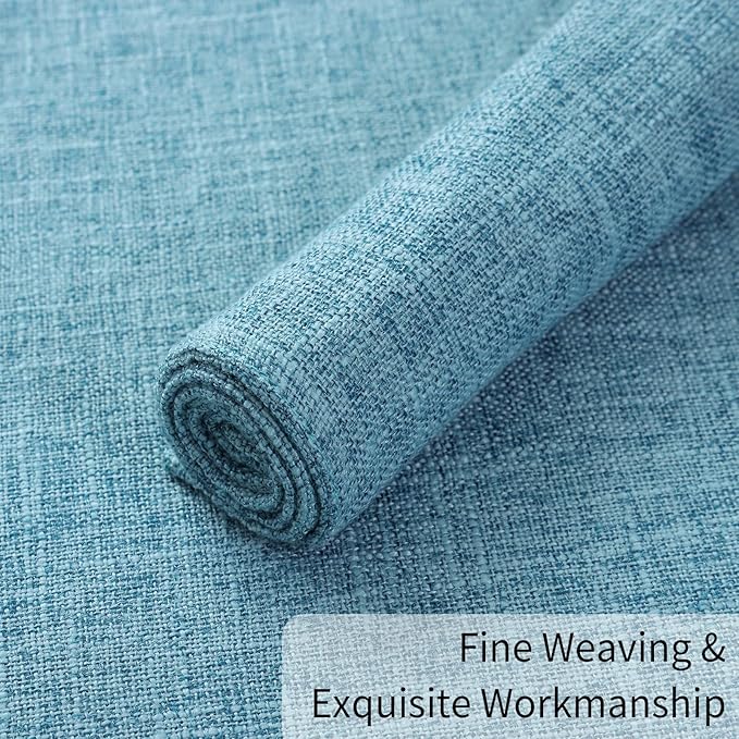 Homaxy Cloths Placemats for Dining Table Set of 6, Heat Resistant Washable Cotton Linen Blend Table Mats, Easy to Clean Place Mats for Indoor Outdoor Party Kitchen Decoration, 13" x 19", Aqua