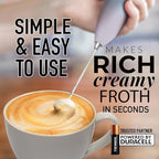 Zulay Kitchen Milk Frother Handheld Electric Whisk with AA Duracell Batteries – Durable Drink Mixer for Coffee, Lattes, Cappuccinos & More - Cloud