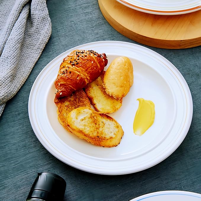 9-inch Porcelain Dinner Plate Set of 6 - Microwave, Oven and Dishwasher Safe, Scratch Resistant. (9-inch Cozy Gray)