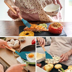 Kitchen Utensils Set of 12, E-far Silicone Cooking Utensils with Holder, Non-stick Cookware Friendly & Heat Resistant, Includes Spatula Tong Whisk Ladle Brush Slotted Turner Spoon(Teal Blue)