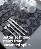 Large Stone Drying Mat for Kitchen Counter, 23.6" x 15.3" Quick Dry Foldable Diatomaceous Earth Dish Drying Mat, Stain-Hiding Design, Eco-Friendly Large Sink Mat for Dishes and Utensils