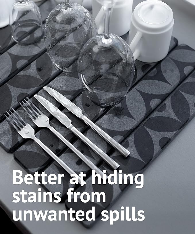 Large Stone Drying Mat for Kitchen Counter, 23.6" x 15.3" Quick Dry Foldable Diatomaceous Earth Dish Drying Mat, Stain-Hiding Design, Eco-Friendly Large Sink Mat for Dishes and Utensils