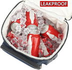 FlowFly Double Layer Cooler Insulated Lunch Bag Adult Lunch Box Large Tote Bag for Men, Women, With Adjustable Strap,Front Pocket and Dual Large Mesh Side Pockets