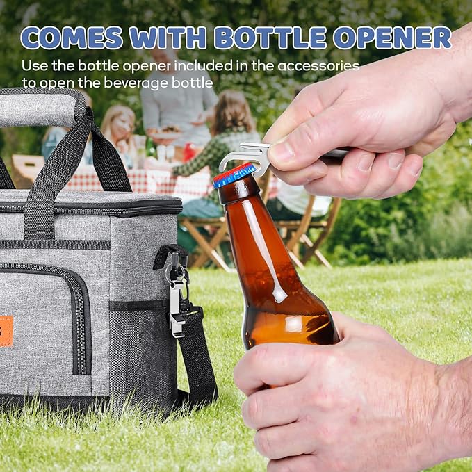 Insulated Cooler Bag for Men/Women 15L Soft Cooler Bag with Adjustable Shoulder Strap, Leakproof for Work, Camping, Travel, Picnic