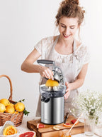Electric Citrus Juicer Squeezer, Reemix Powerful Orange Juicer with Zine Alloy Die Casting Shell, Luxury Citrus Squeezer with Two Interchangeable Cones for Oranges of any Size (Zine Alloy Die Casting)