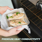 PLASTICPRO 10 Pack Disposable Aluminum Grill Liners Toppers Aluminum Foil Broiler Pans Durable Ribbed Grill Drip Pans 8.5x7