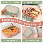 Bentgo Kids 5-Compartment Leak-Proof Bento-Style Lunch Box (Whimsy & Wonder Collection) - Ideal for Ages 3-7, Drop-Proof & Durable, Dishwasher Safe, & PFAS & BPA-Free Materials (Geo Speckle)