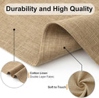 Homaxy Cloths Placemats for Dining Table Set of 4, Heat Resistant Washable Cotton Linen Blend Table Mats, Easy to Clean Place Mats for Indoor Outdoor Party Kitchen Decoration, 13" x 19", Flaxen