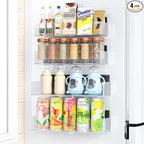 Magnetic Spice Rack for Refrigerator, Kitchen Organizer and Storage Shelf, Clear(4 Pack)