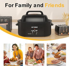 24QT Electric Roaster Oven, Electric Turkey Roaster with Viewing & Self-basting Lid, Stainless Steel Turkey Roaster Oven, Black